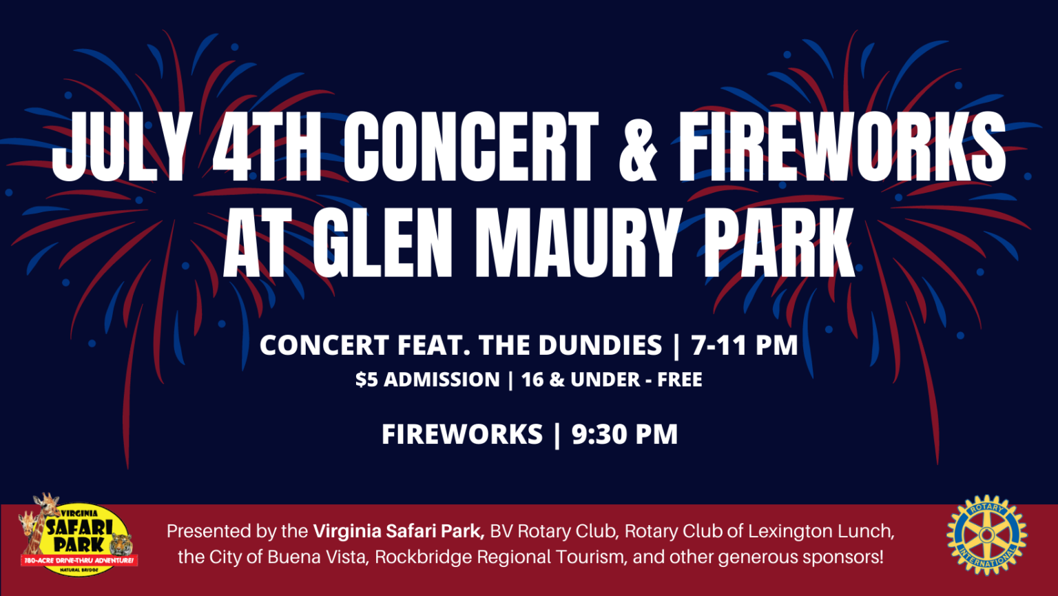 Fourth of July Concert & Fireworks City of Buena Vista, VA
